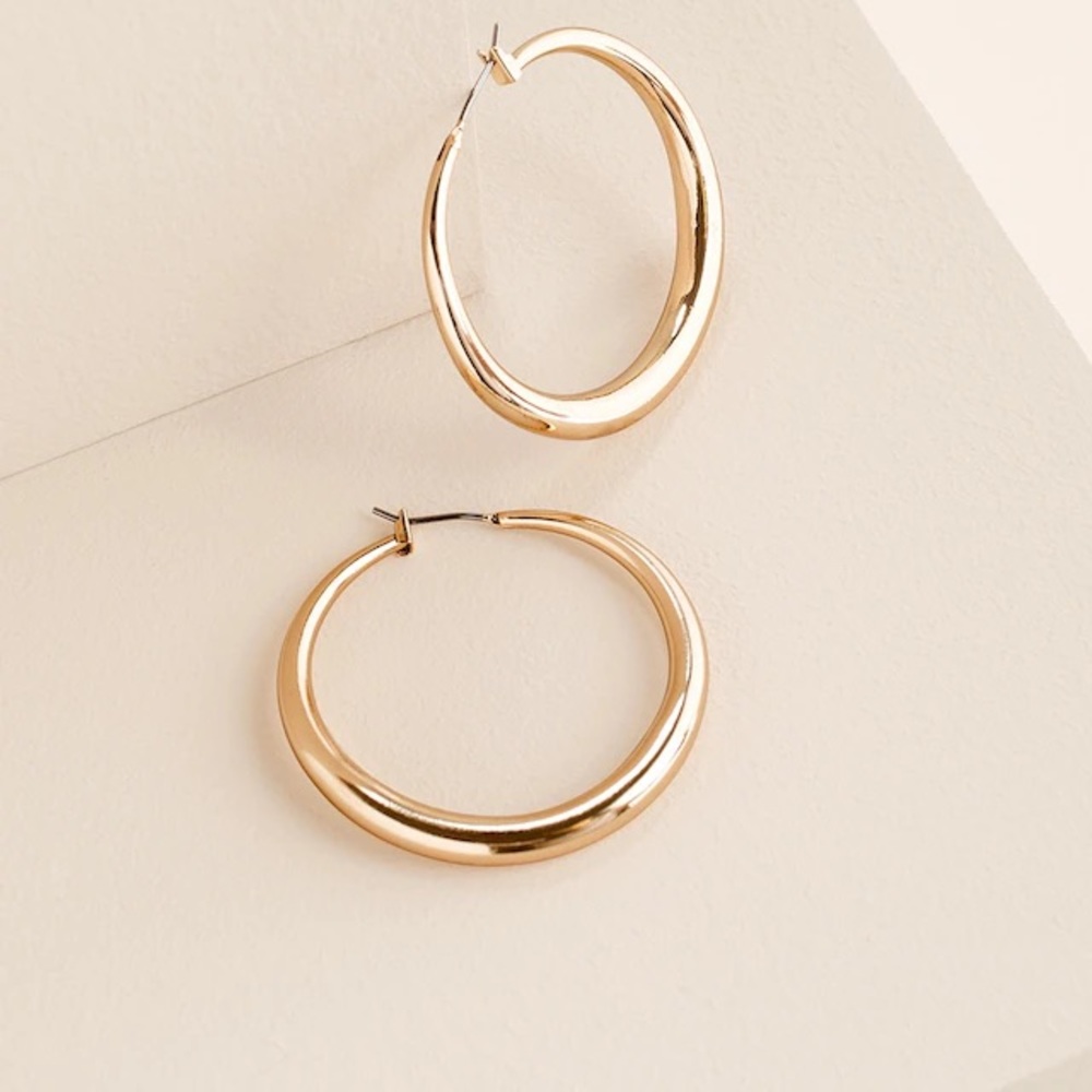 Chico Cassie Gold-Tone Circle Earrings, NWT.